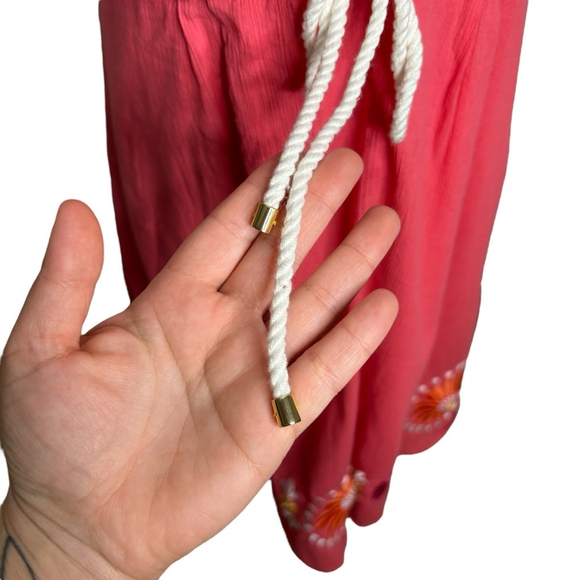 Lilly Pulitzer Women’s Coral Embroidered Floral Halter Cotton Sundress Size 6 - Picture 12 of 13